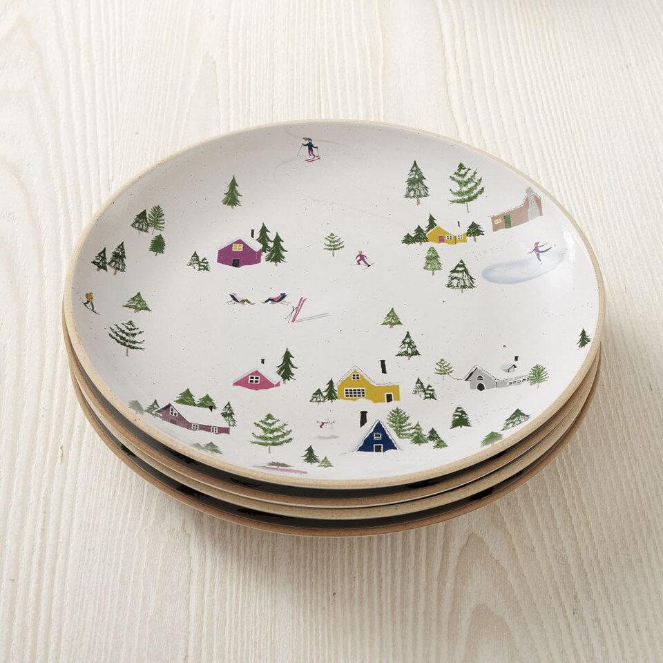 Christmas Skier Dinner Plate | west elm United Kingdom